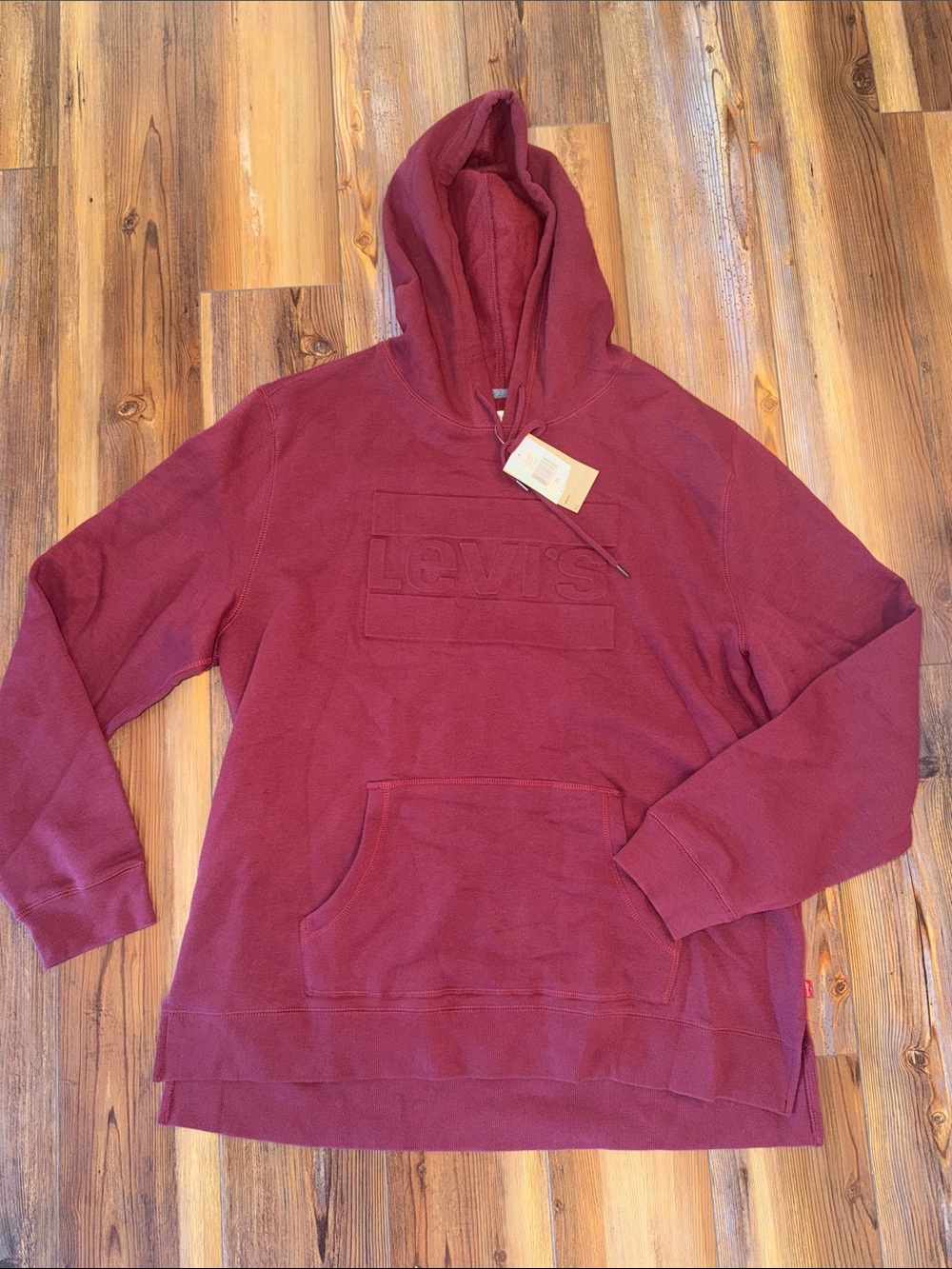 Levi's Men's Burgundy Hooded Sweatshirt
